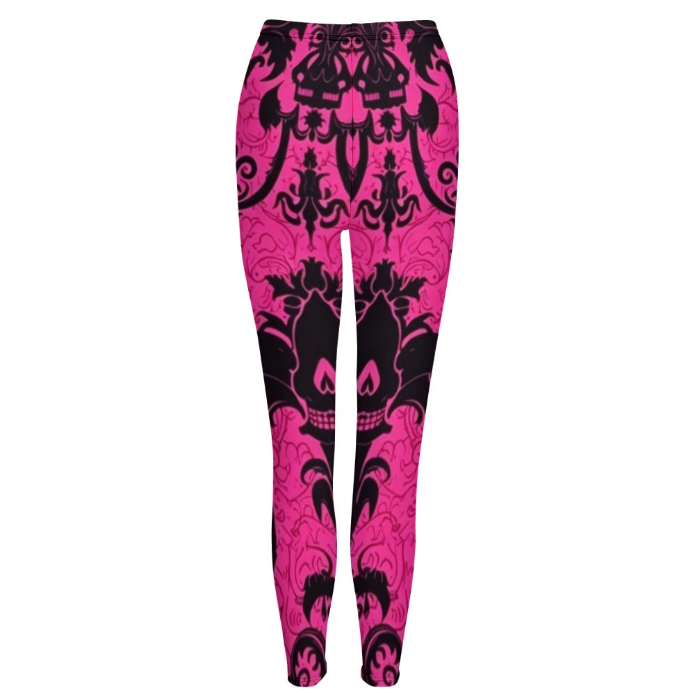 Black Skull Pink Leggings