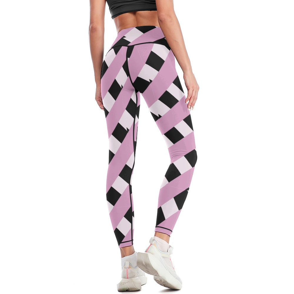 Thatched Pink And Black Yoga Pants