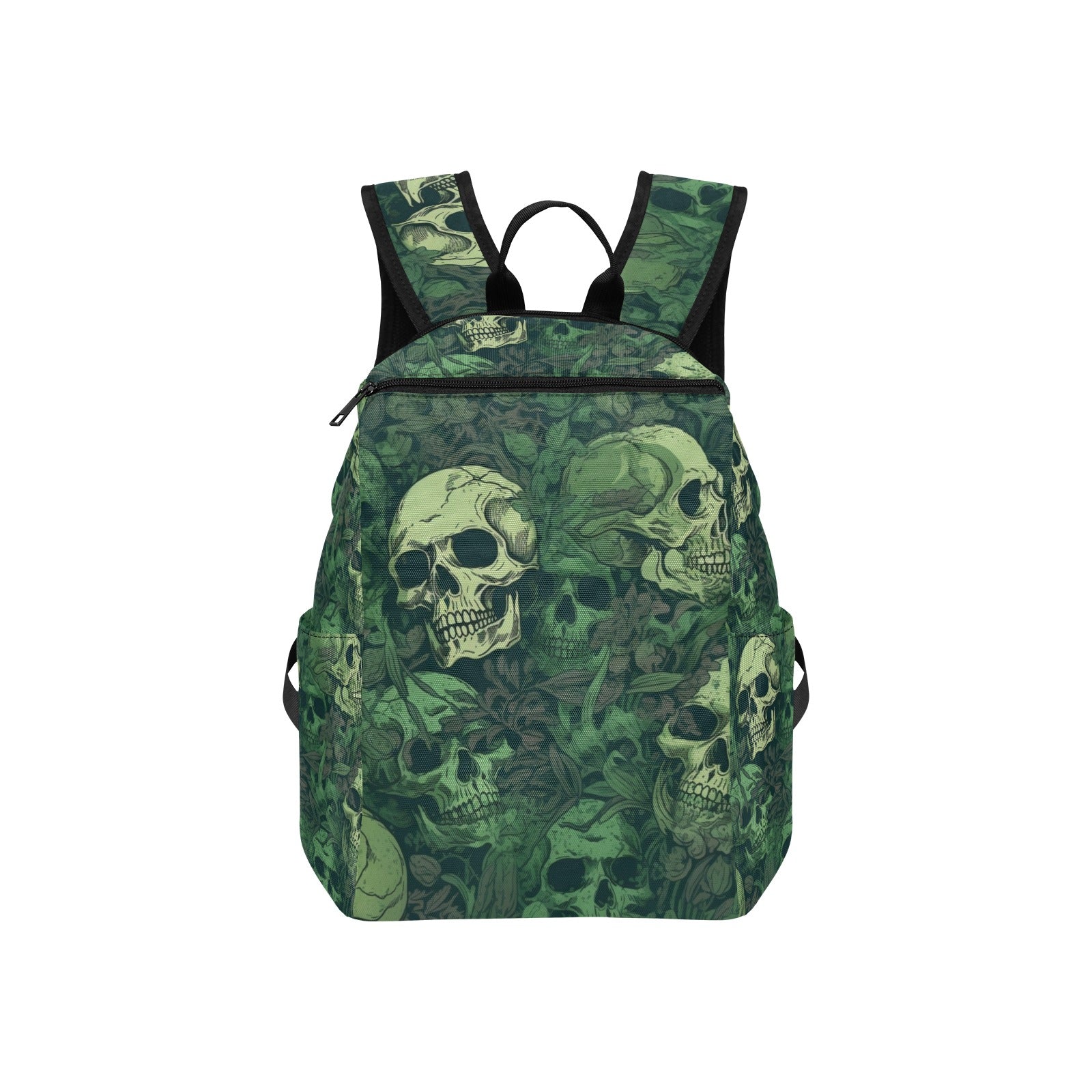 Green Skulls Lightweight Casual Backpack