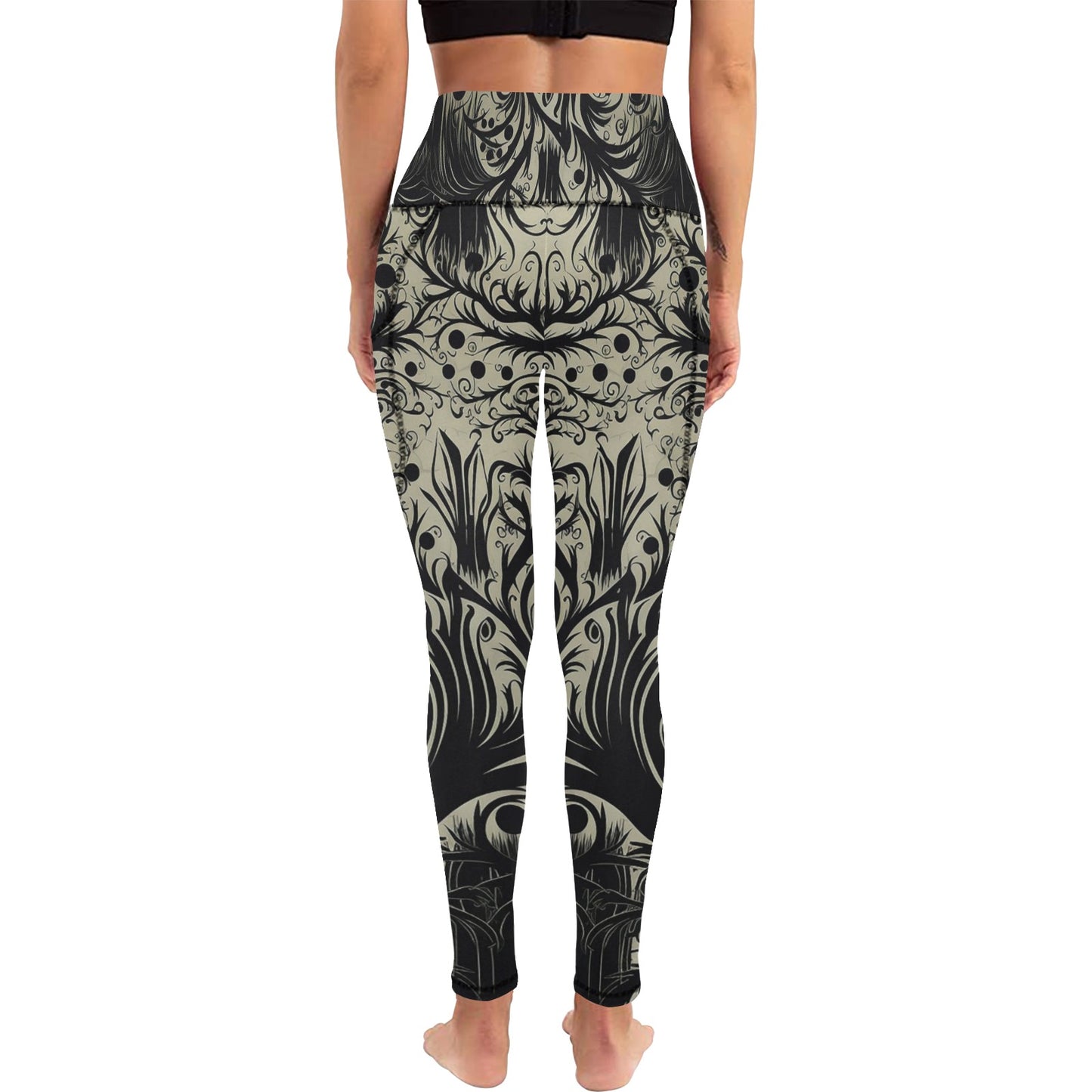 Gothic Design Leggings with Pockets