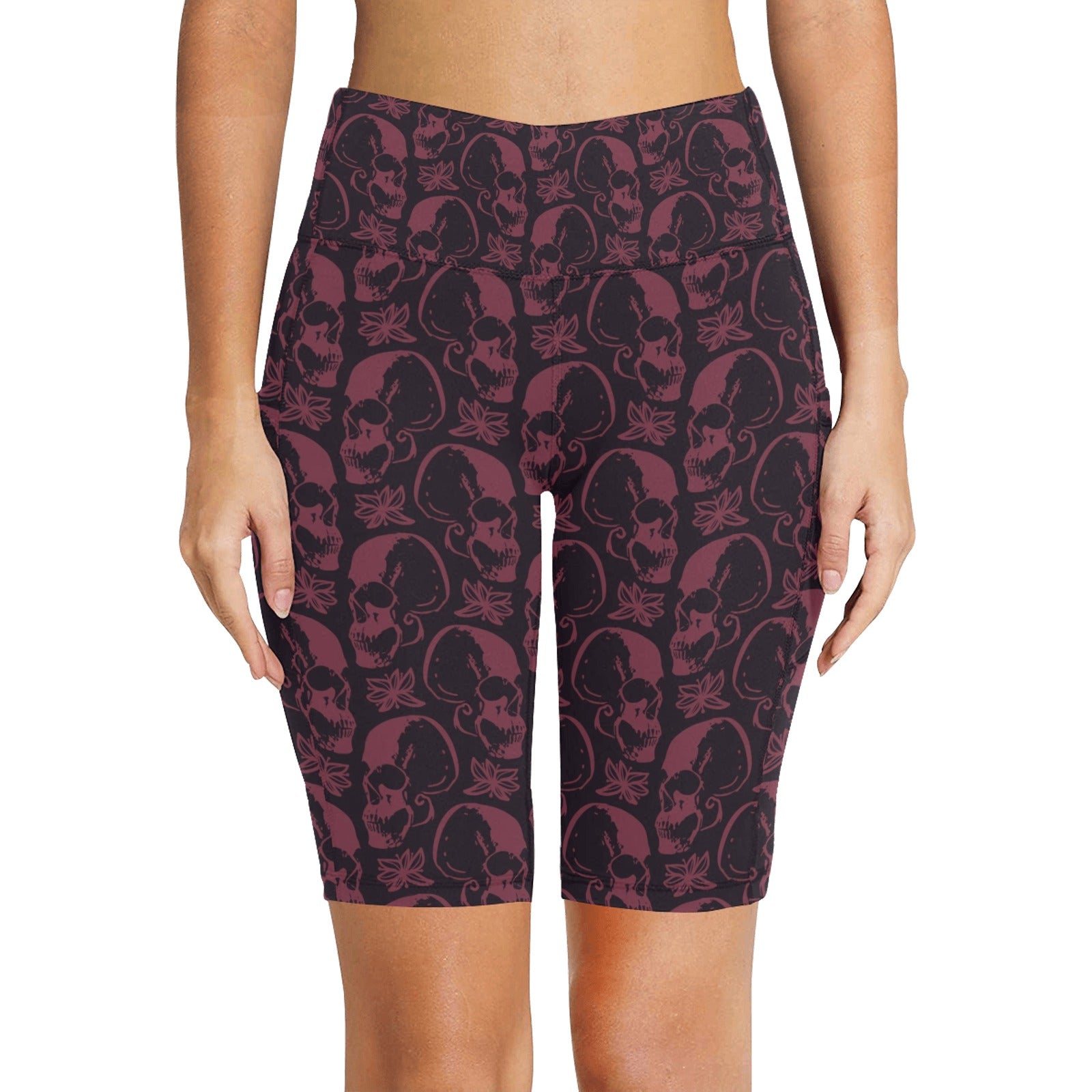 Purple Skulls Workout Half Tights