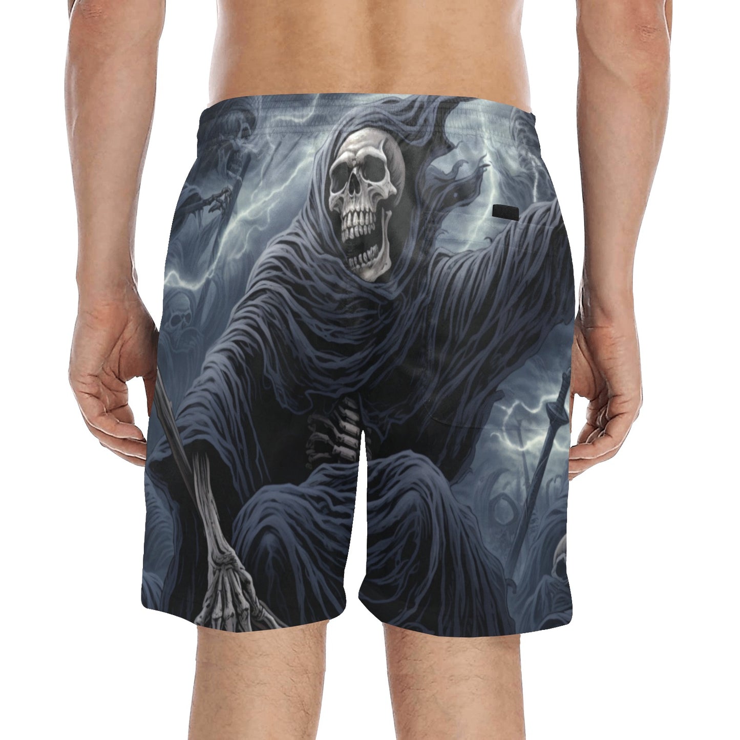 Lightning Grim Reaper Beach Shorts