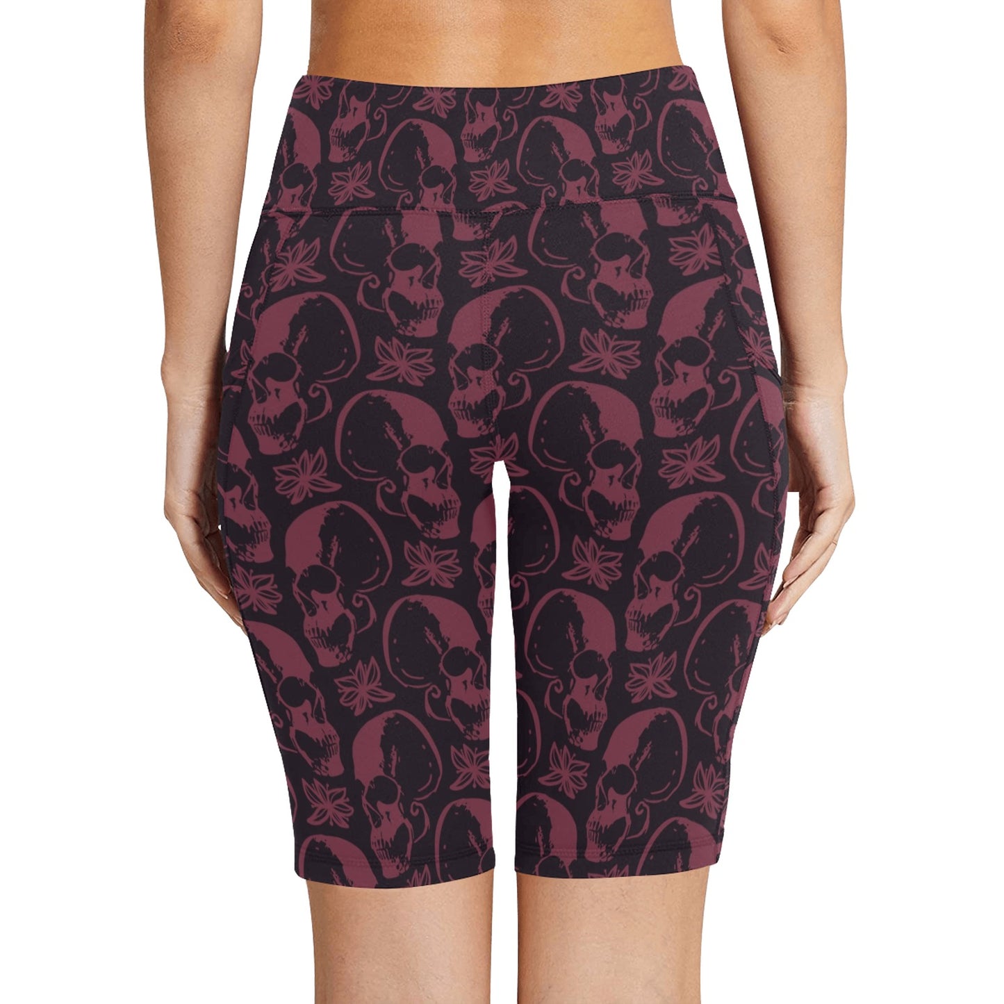 Purple Skulls Workout Half Tights