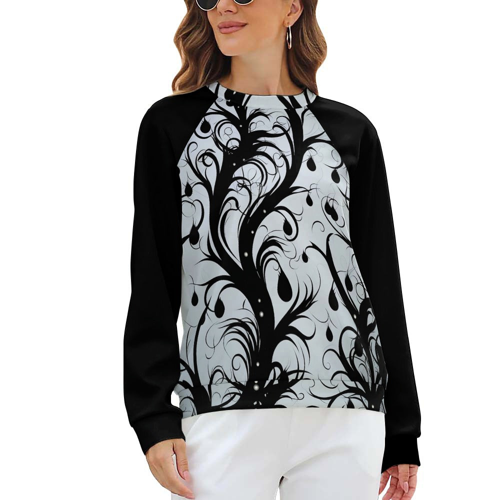 Vines Of Darkness Raglan Round Neck Sweater