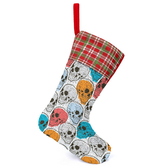 Colorful Skull Design Christmas Stocking