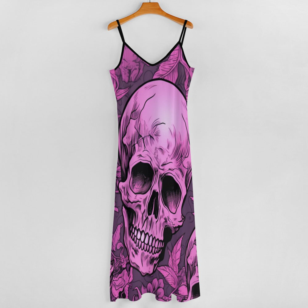 Pink Skull Sling Ankle Long Dress