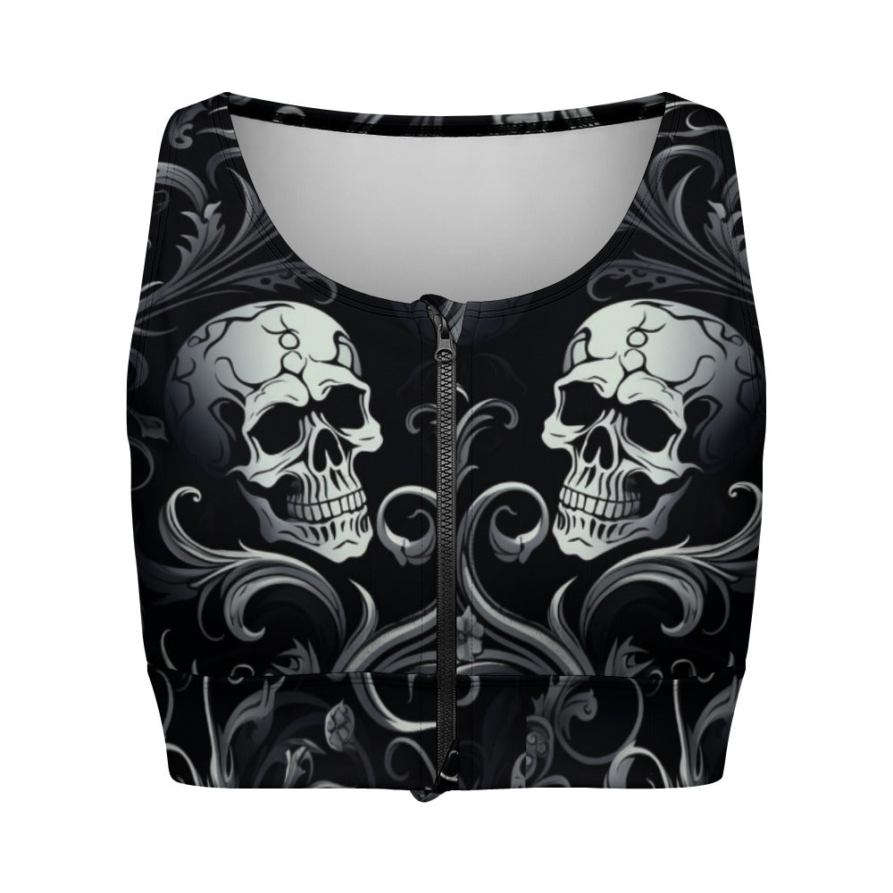 Gothic Skulls Yoga Zipper Vest