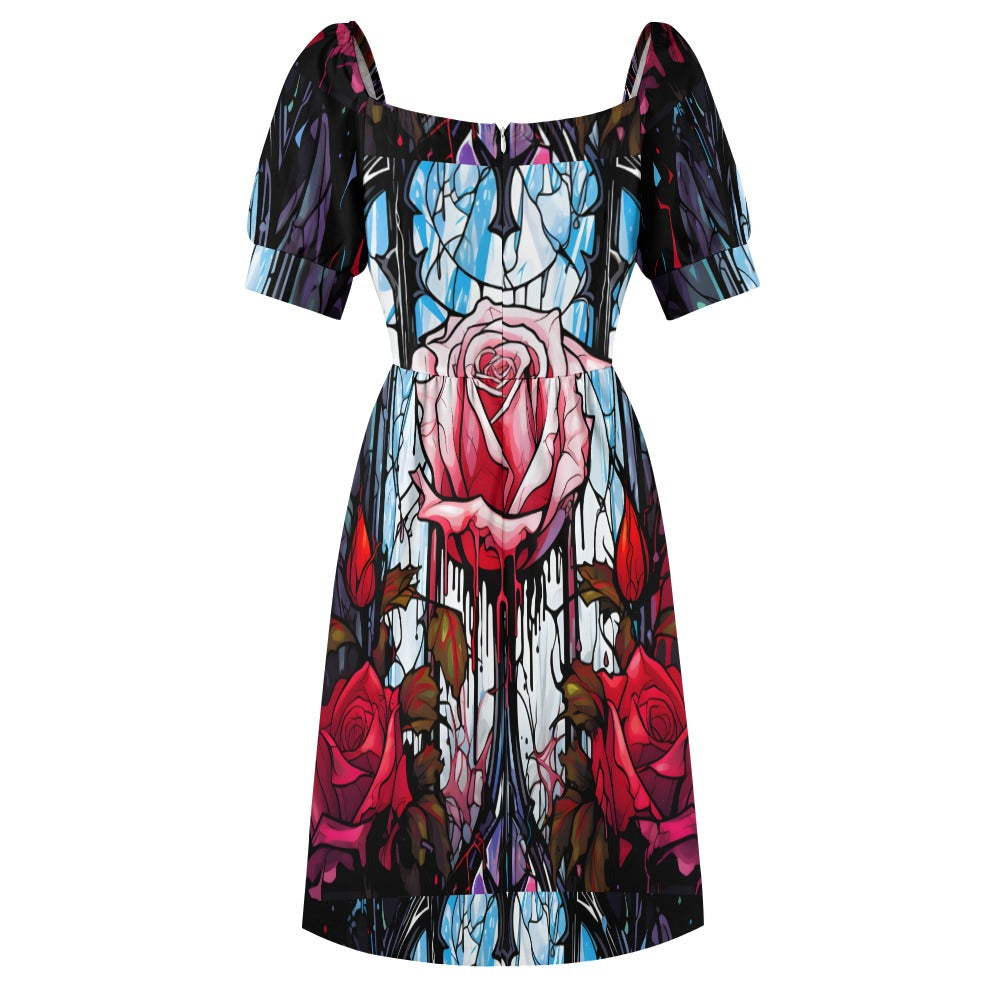Stain Glass Rose Sweetheart Dress