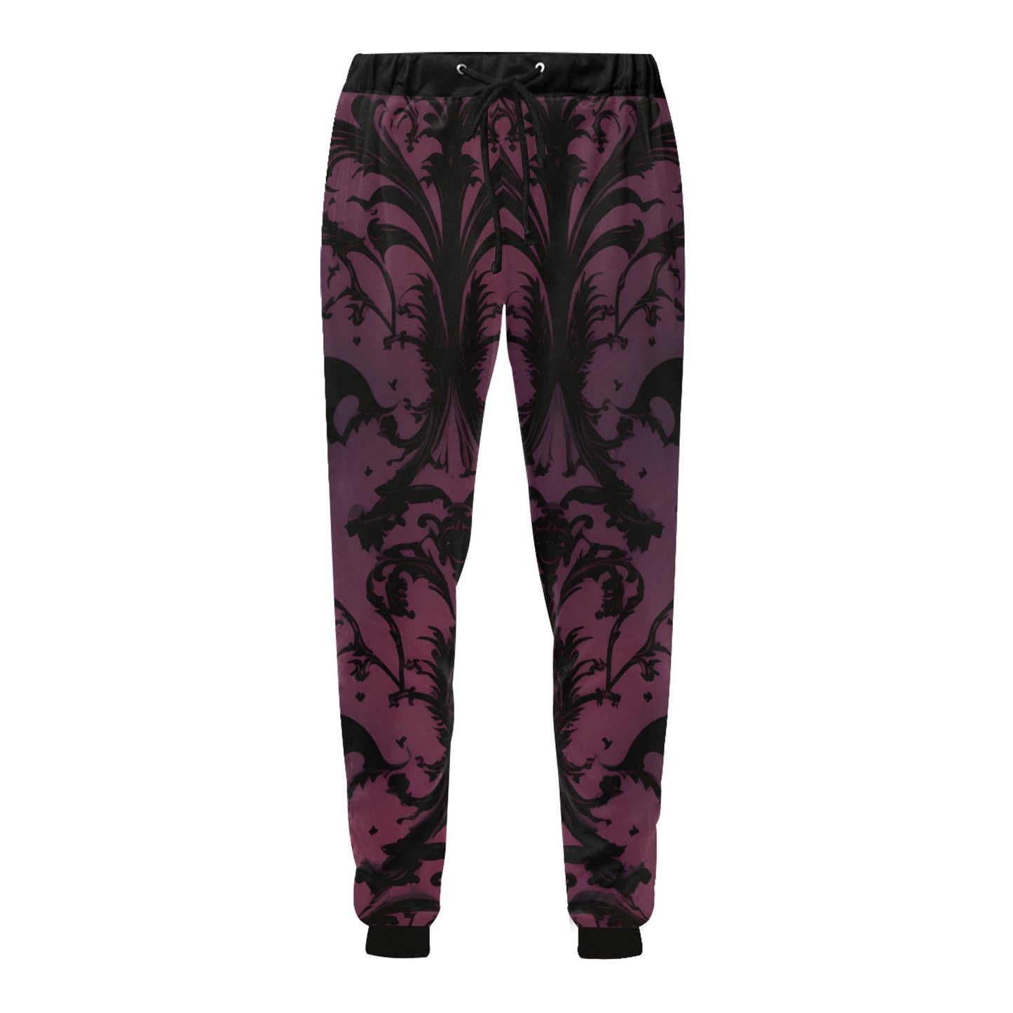 Gothic Purple And Black Pattern Casual Sweatpants