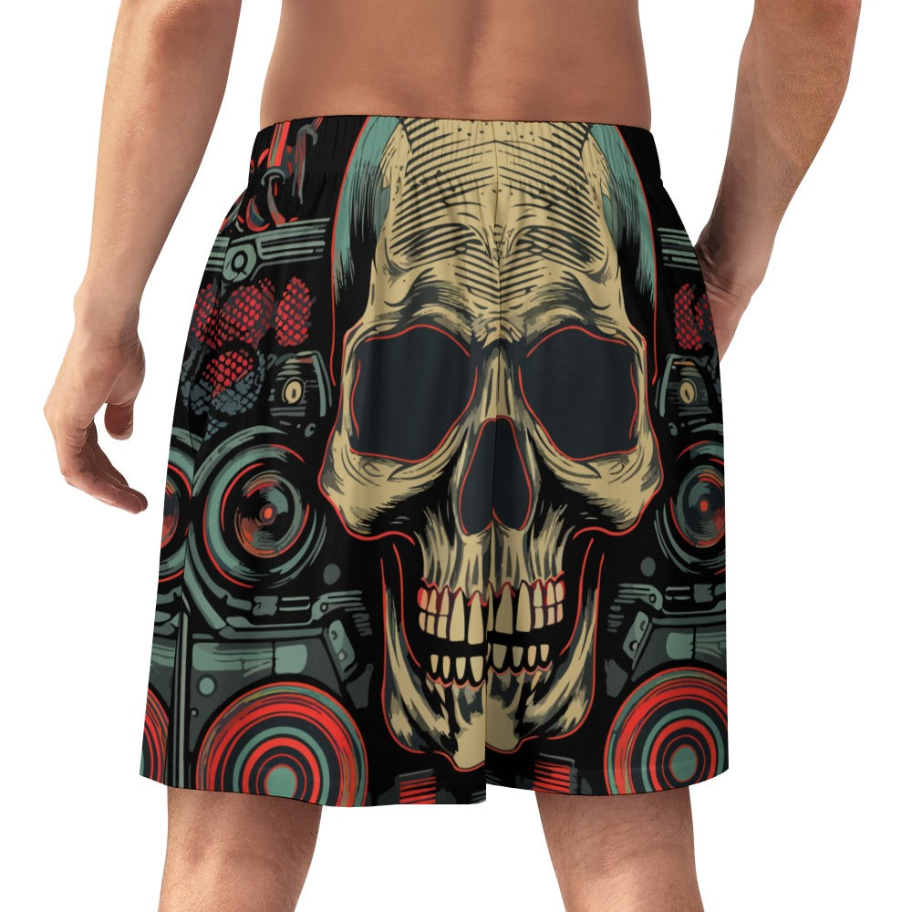 Skull Beats Ice Silk Pajama Shorts