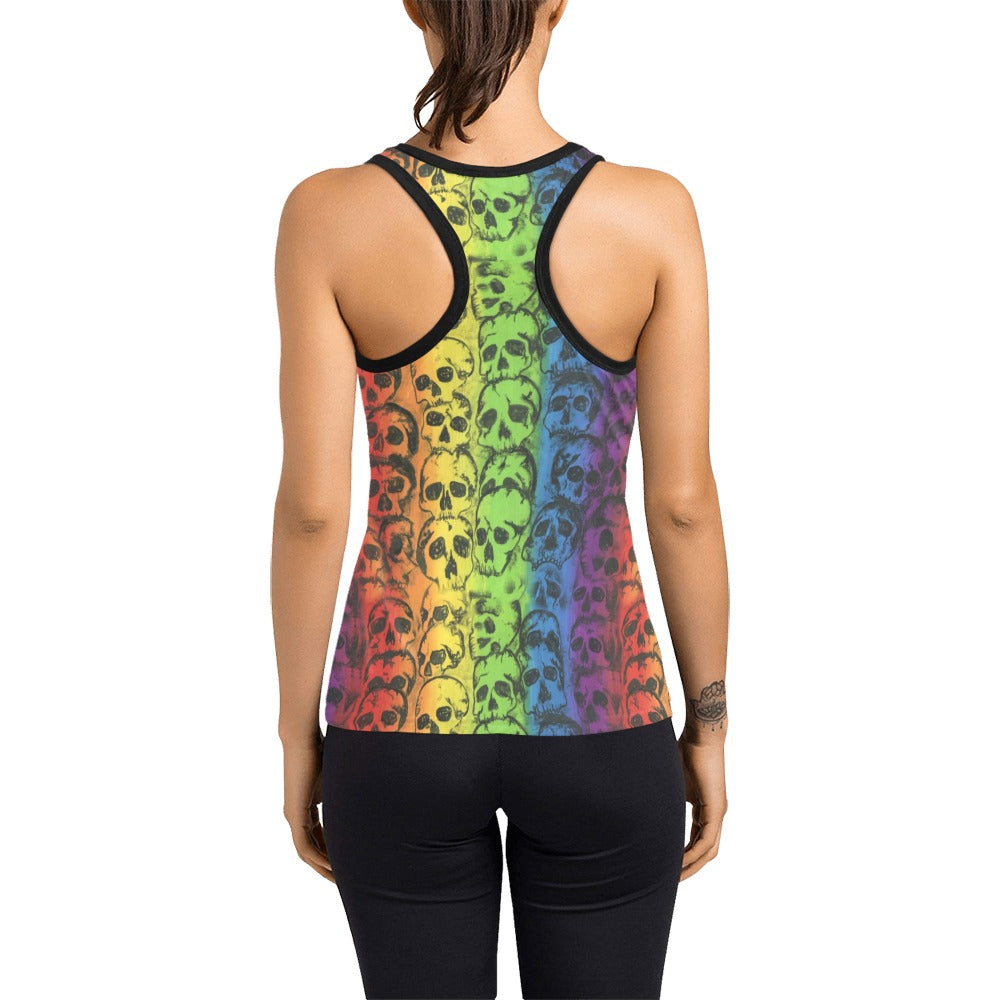 Rainbow Skulls Racerback Tank Top