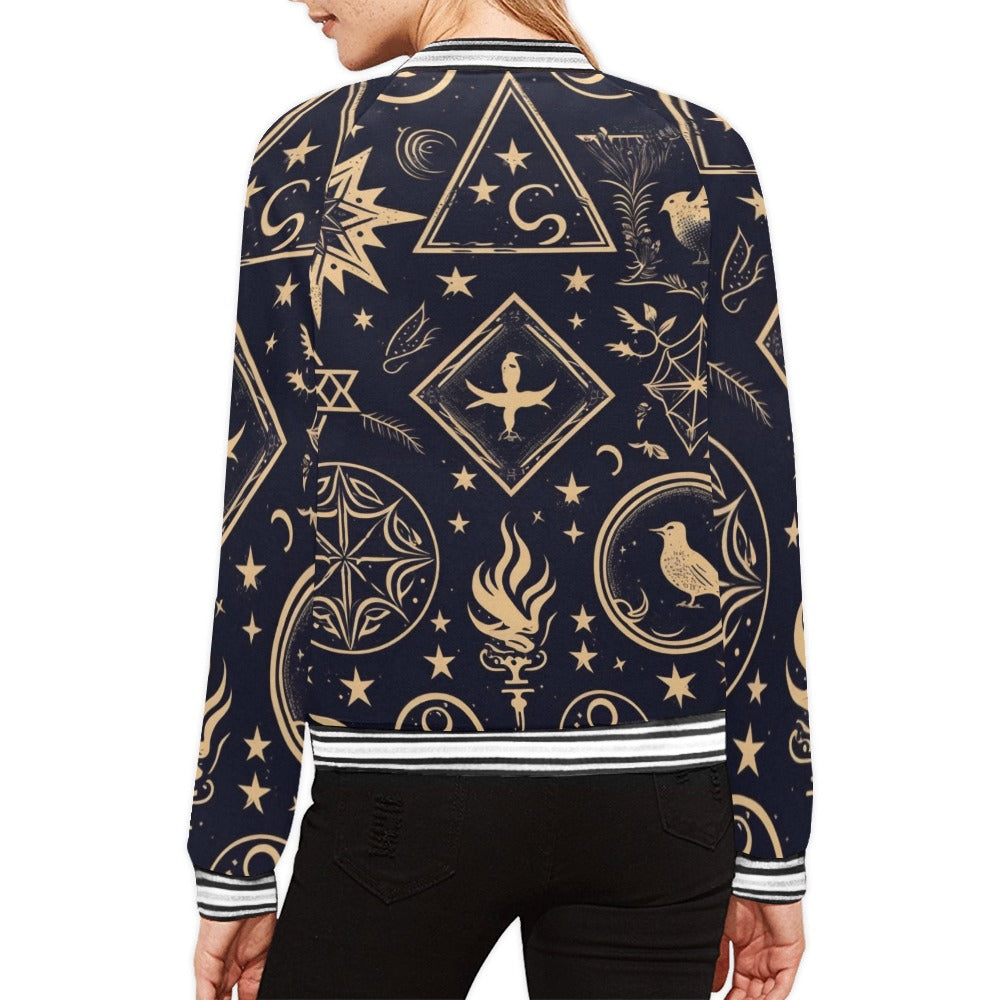 Mystical Symbols Horizontal Stripes Jacket