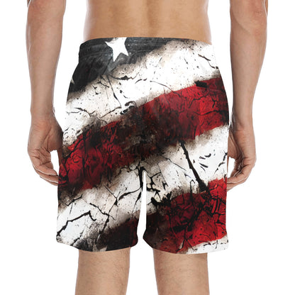 Grunge USA Flag Beach Shorts