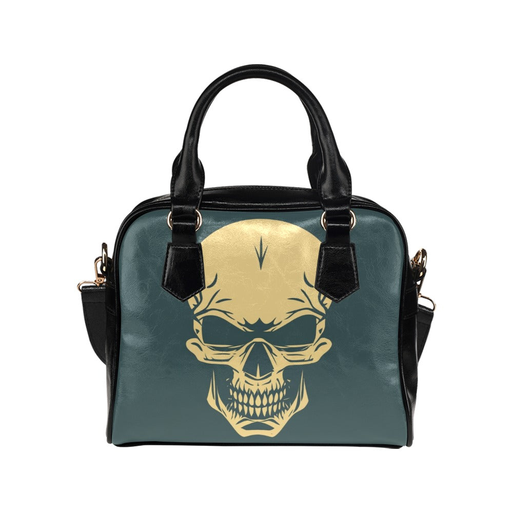 Faded Smiling Skull Shoulder Handbag