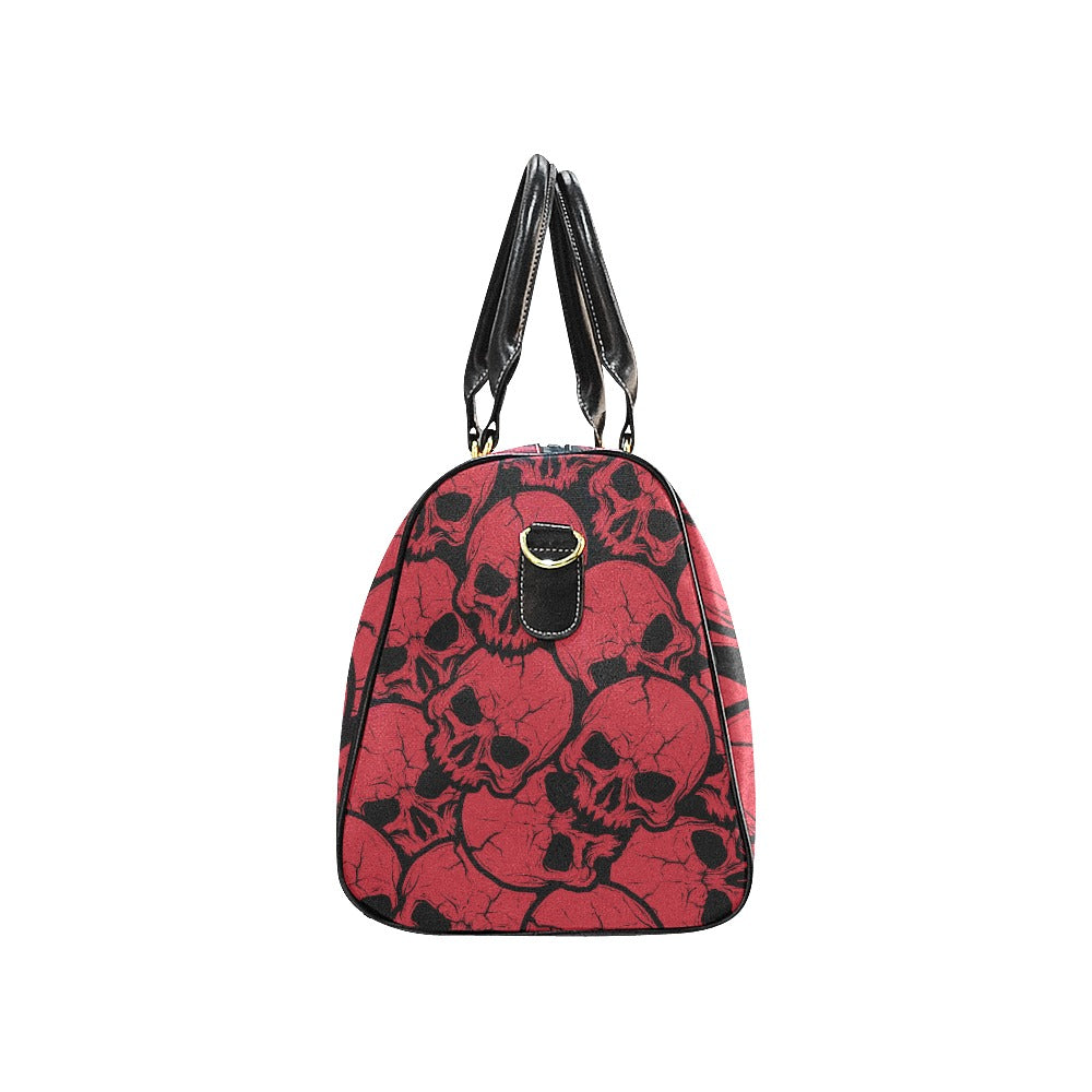 Red And Black Skull Large Travel Bag