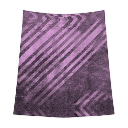 Grunge Purple Stripes Zipper Skirt