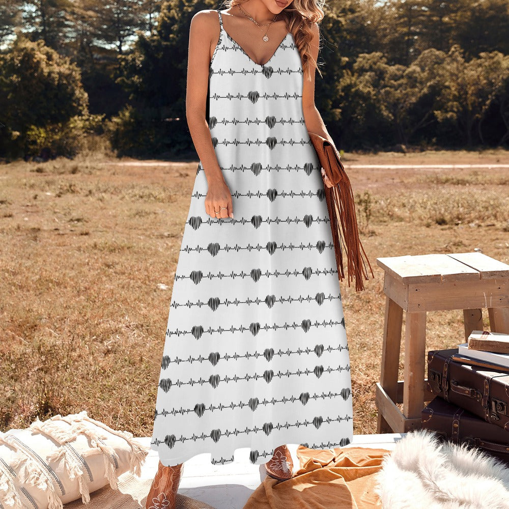 Heart Beat Hearts Sling Ankle Long Dress