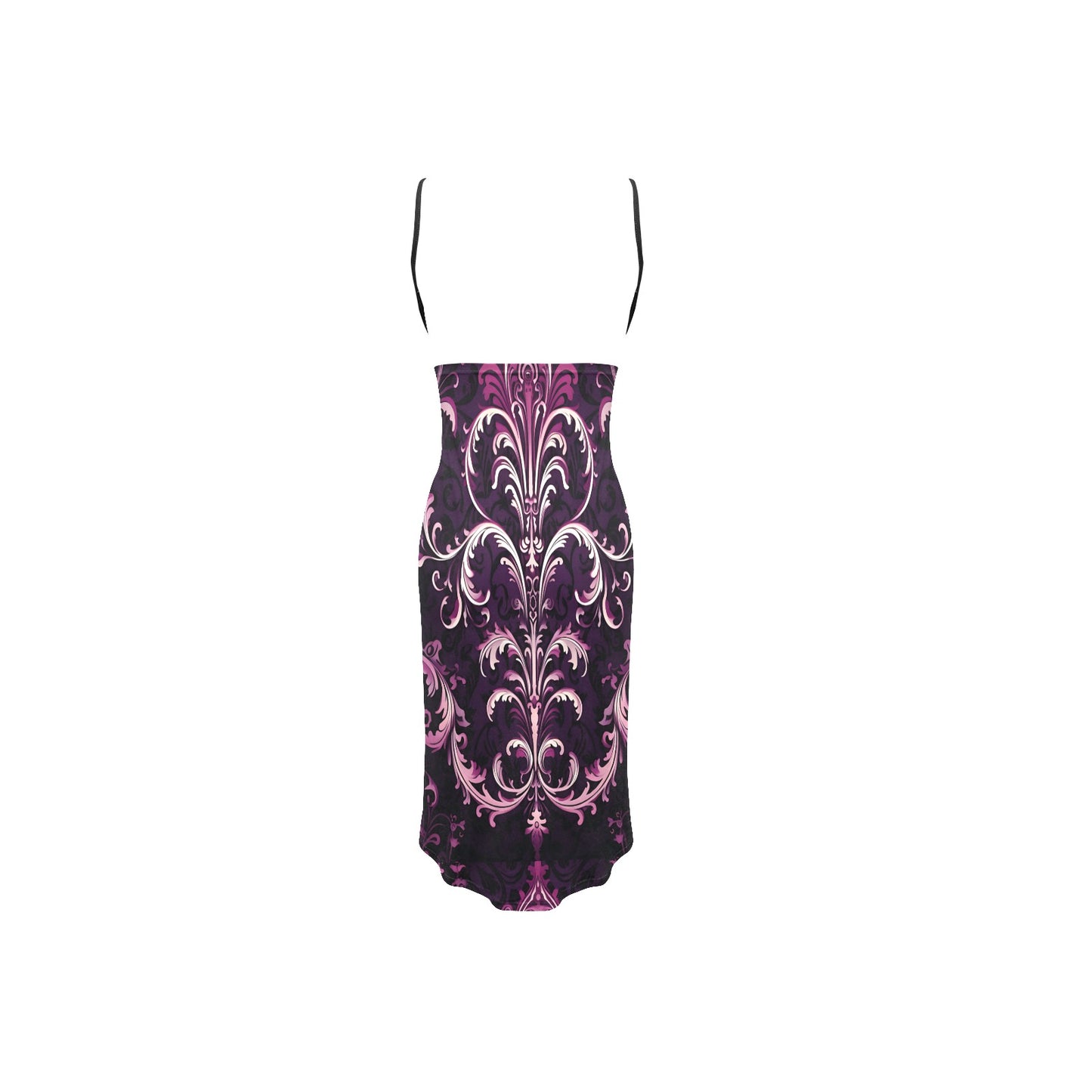 Gothic Purple Spaghetti Strap Backless Beach Dress