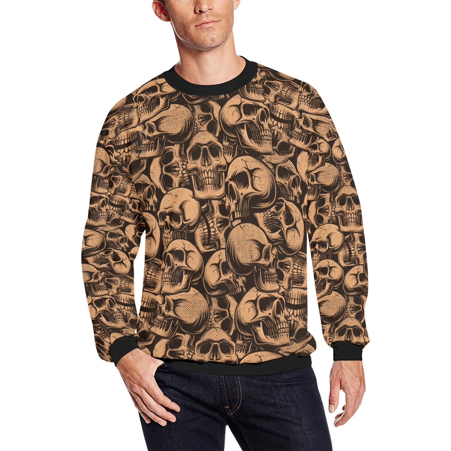 Bronze Skulls Men's Crew Neck Sweatshirt