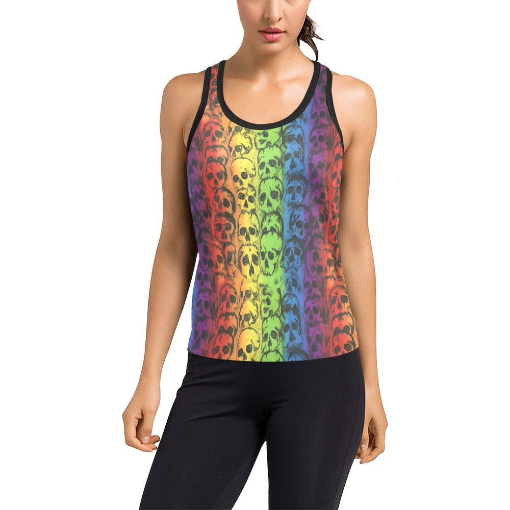 Rainbow Skulls Racerback Tank Top