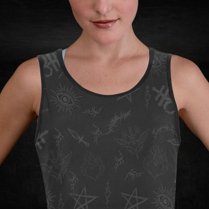 Gravebound Active Set dark gothic sports bra detail shot