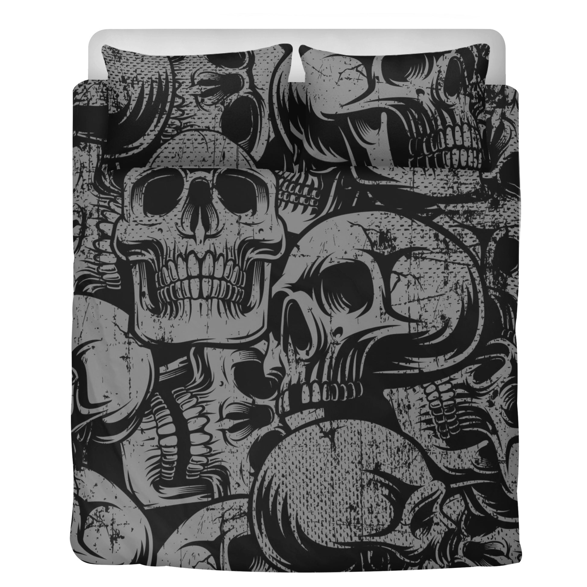 Silver Skull 3 Pcs Beddings top view