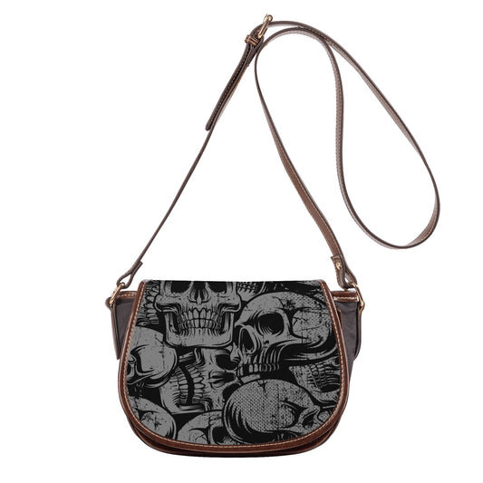 Silver Skulls Saddle Bag