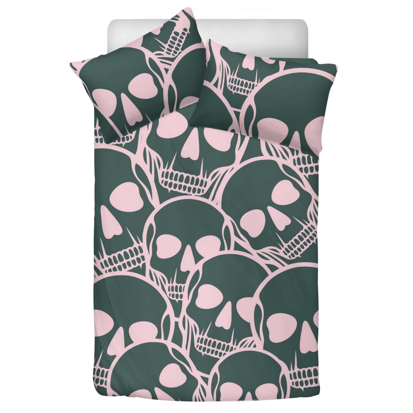 Pink And Black Skull Head3 Pcs Beddings