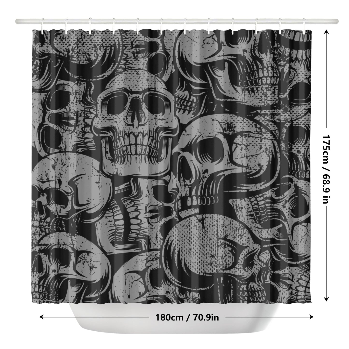 Silver Skulls Shower Curtain