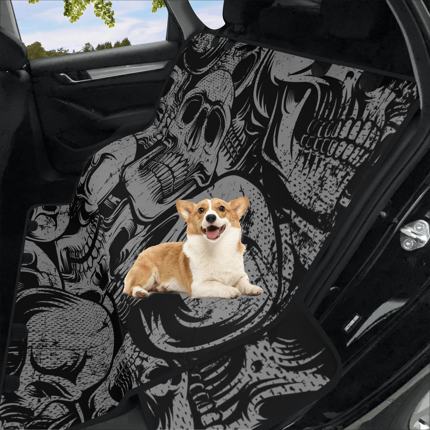 Silver Skull Car Pet Seat Covers