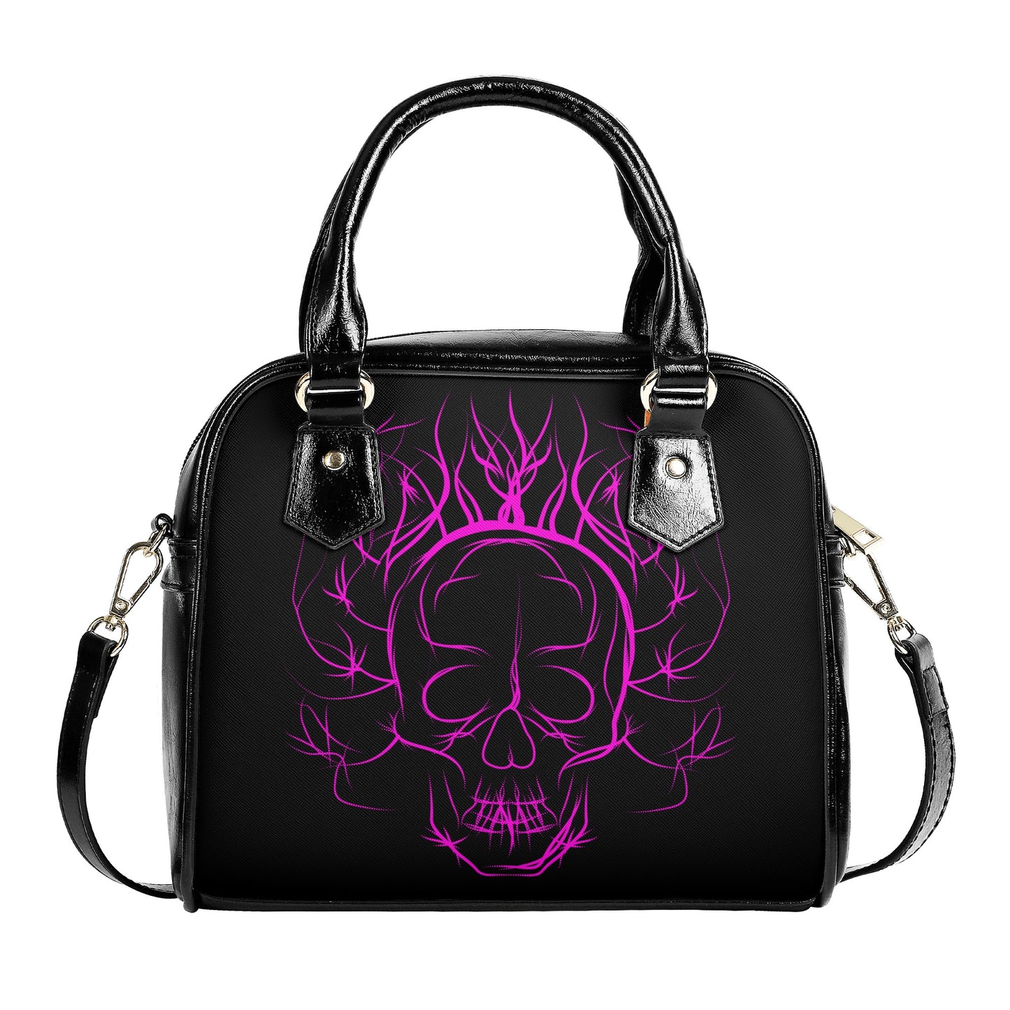 Purple Skull Shoulder Handbag