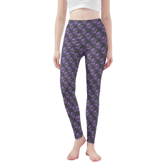 Purple Skull Heads Leggings