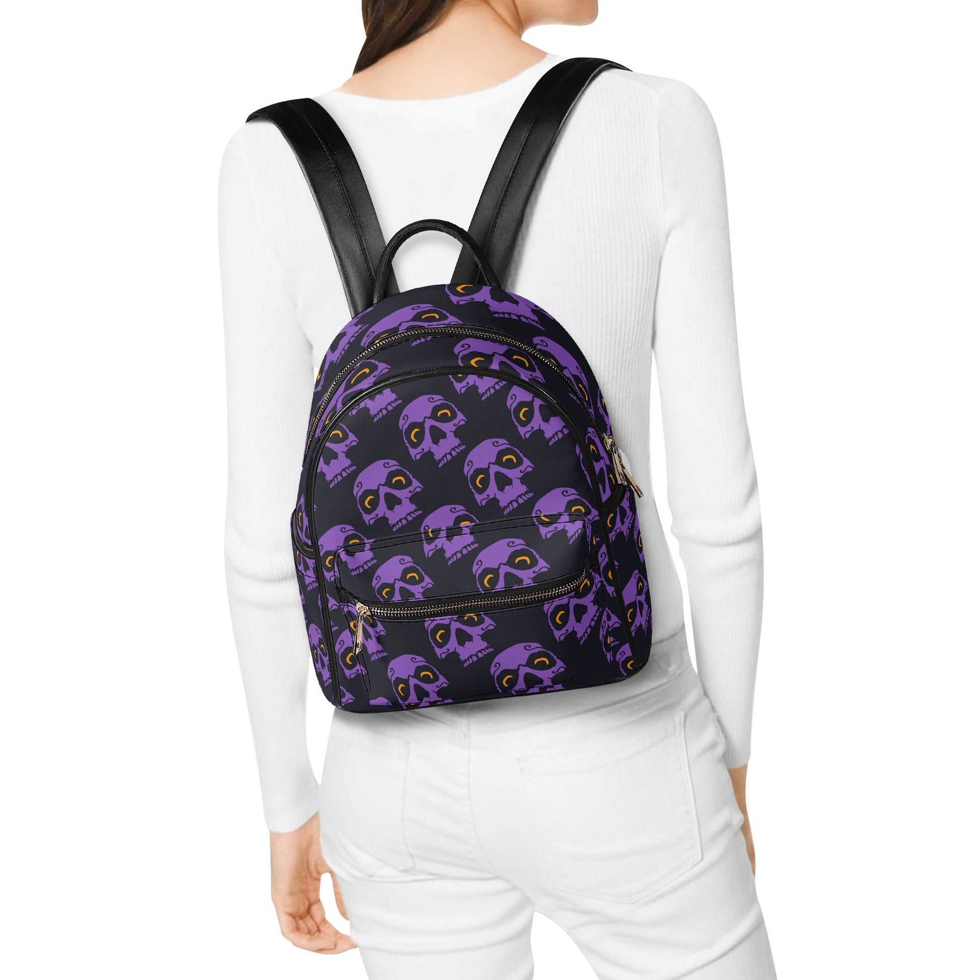 Purple Skull Heads Casual Backpack