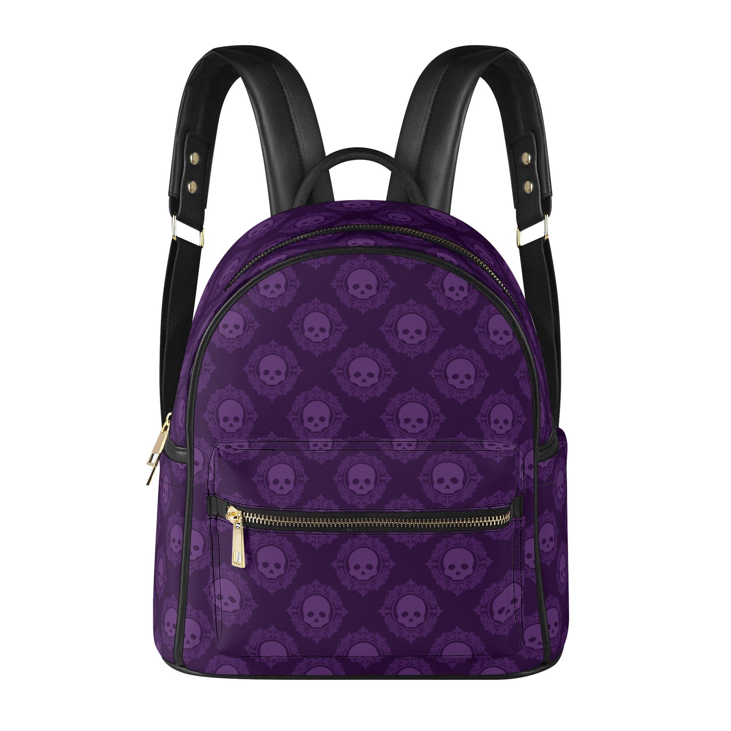 Classic Gothic Purple Skulls Casual Backpack