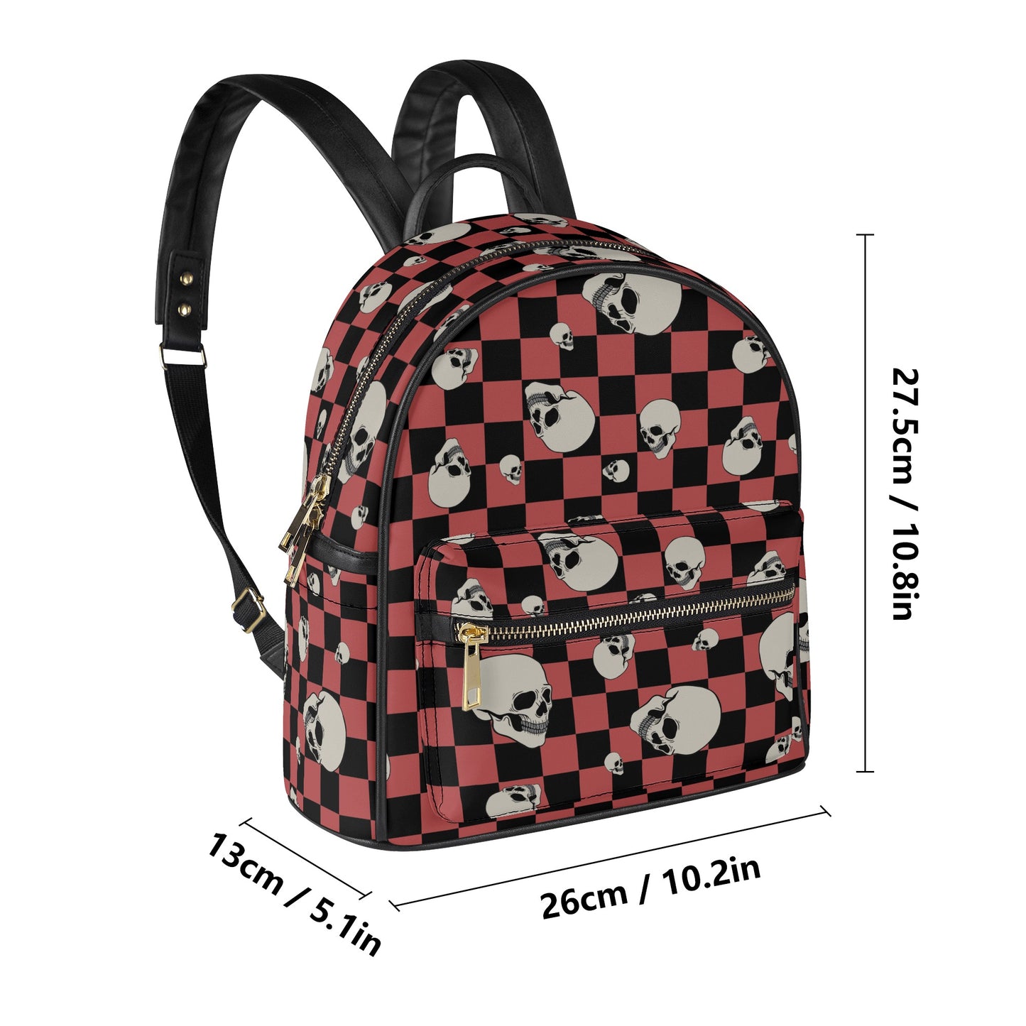 Checkers And Skull Heads Casual Backpack