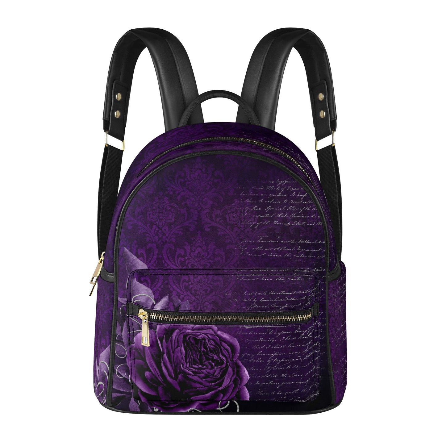 Vintage Gothic Purple Rose Casual Backpack