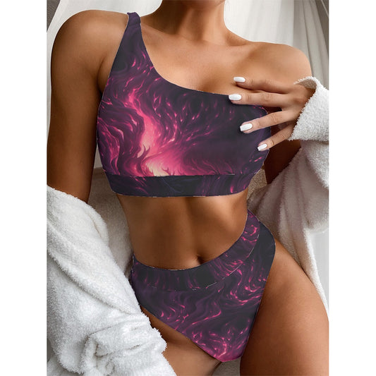 Midnight Purple Women's Bikini With Single Shoulder