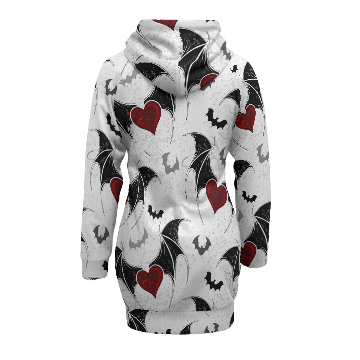 Hearts With Bat Wings Hoodie With Raglan Sleeve