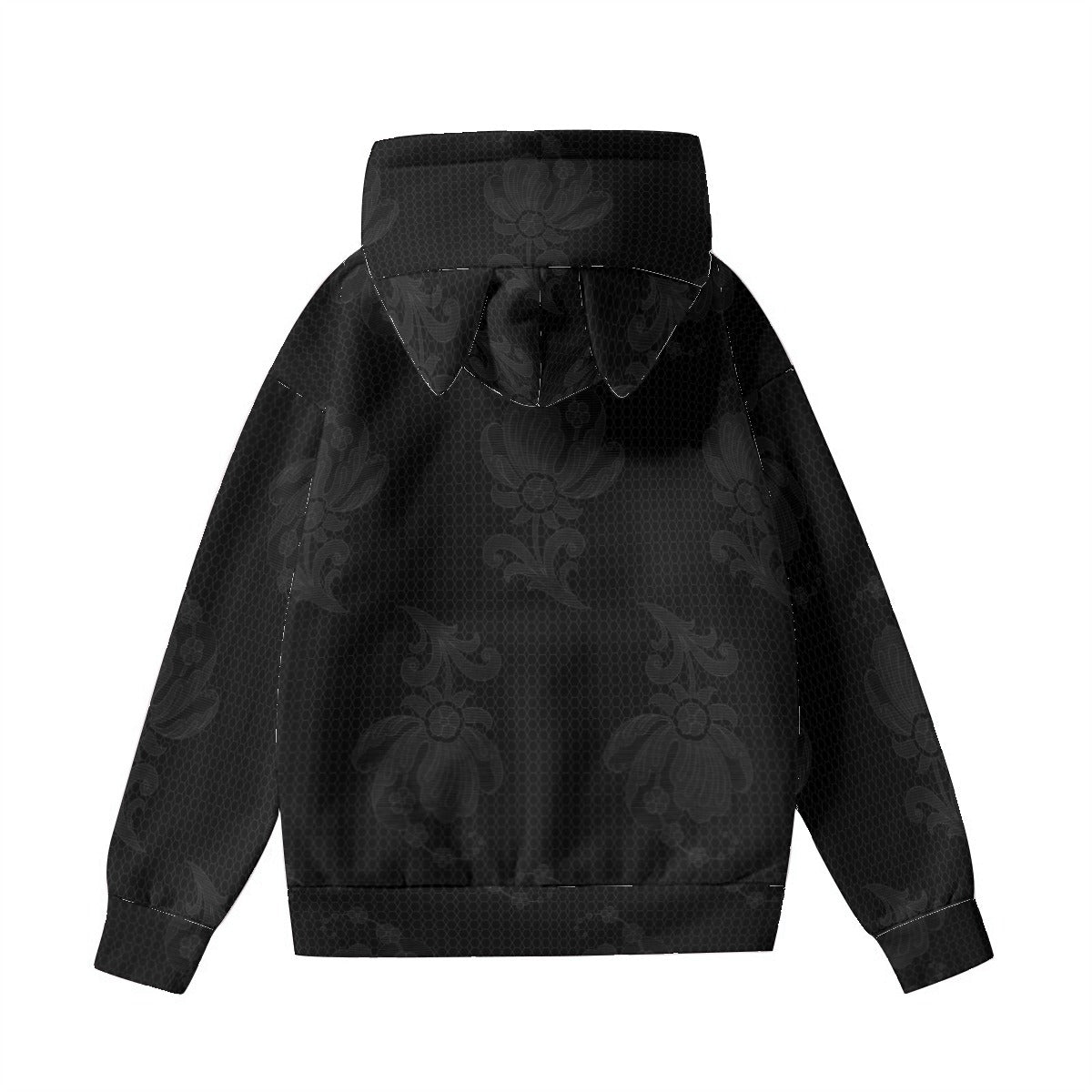 Goth Lace Design Hoodie With Cat Ears