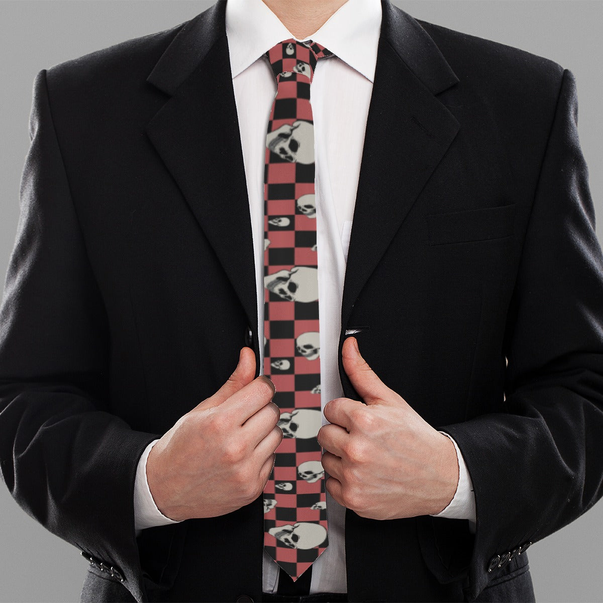 Skulls And Checkers Tie