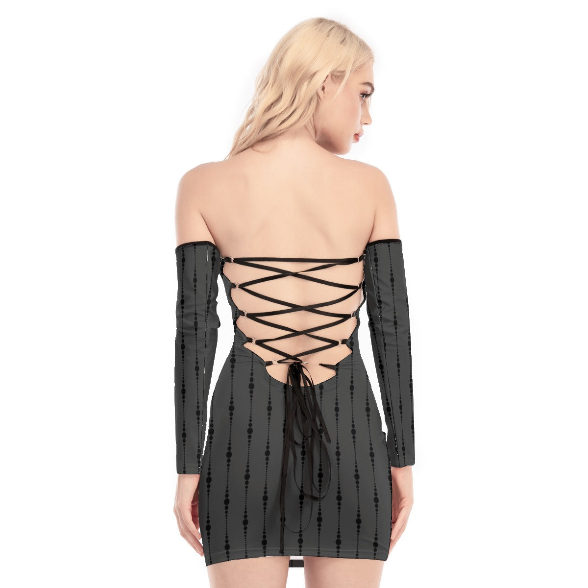 Gothic Off-shoulder Back Lace-up Dress