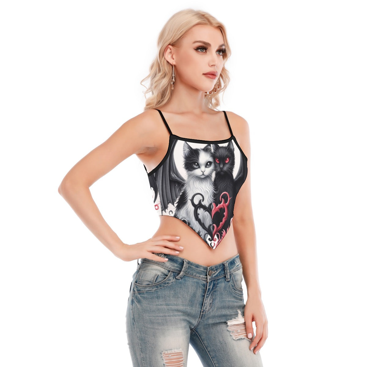 Angel And Demon Cat Cami Tube Top