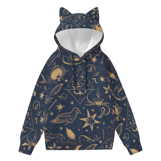 The Witches Symbols Hoodie With Cat Ears