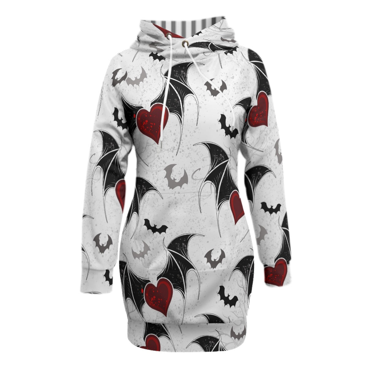 Hearts With Bat Wings Hoodie With Raglan Sleeve