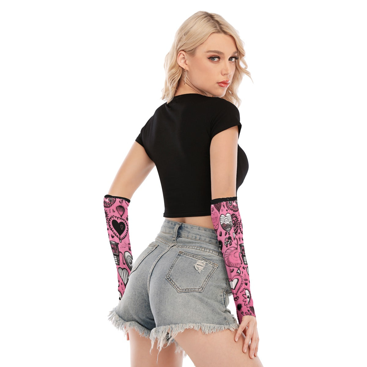 Gothic Pink Designs Sleeve Gloves