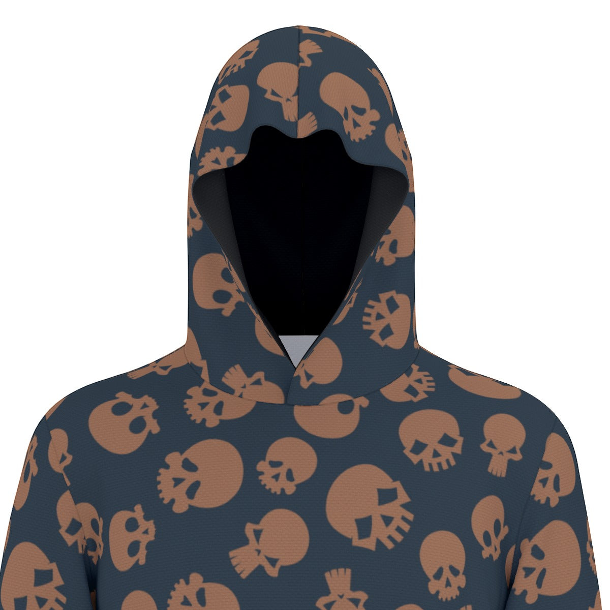 Bronze Skulls Sunscreen Sports Hoodie With Thumb Holes