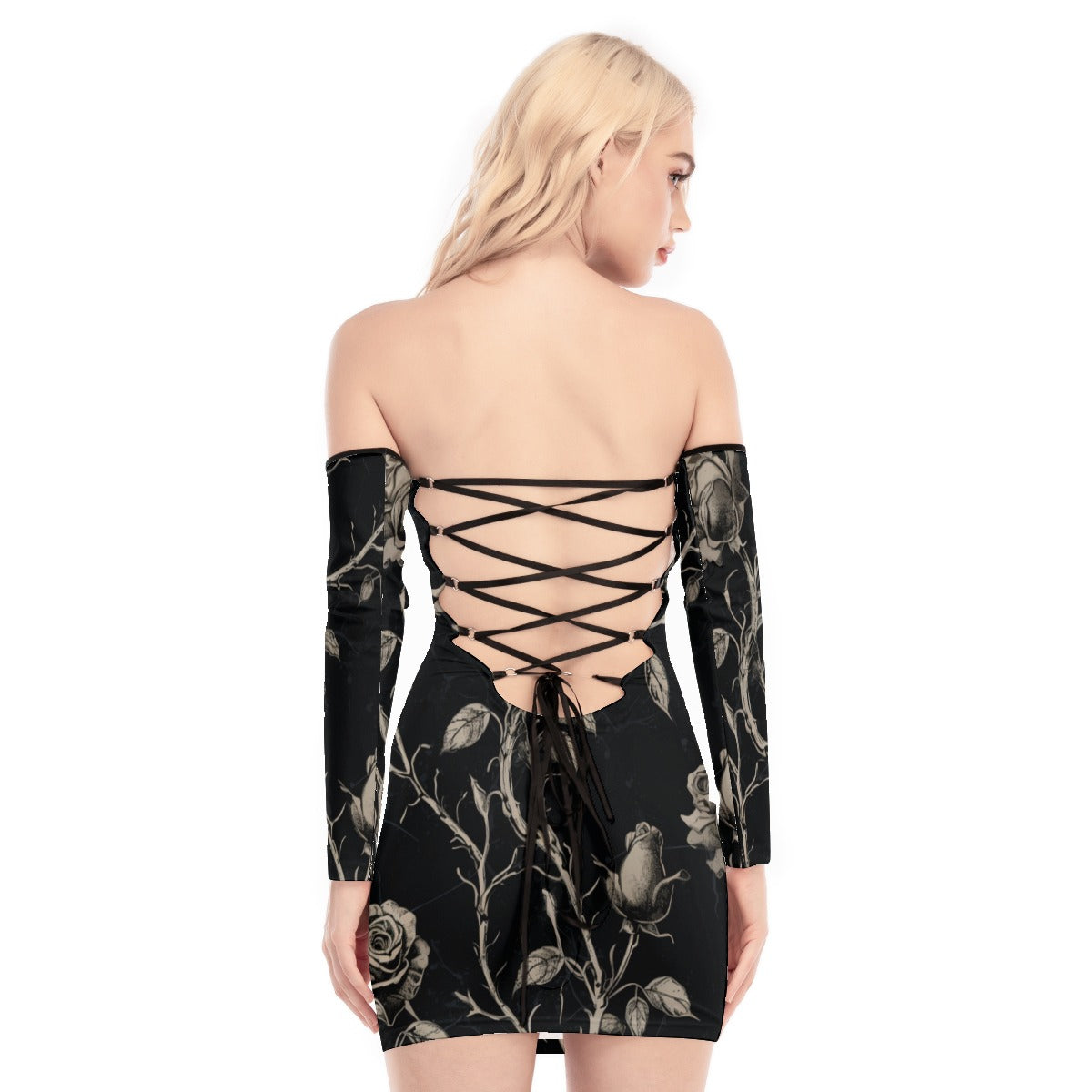 Forest Of Decay Off-shoulder Back Lace-up Dress