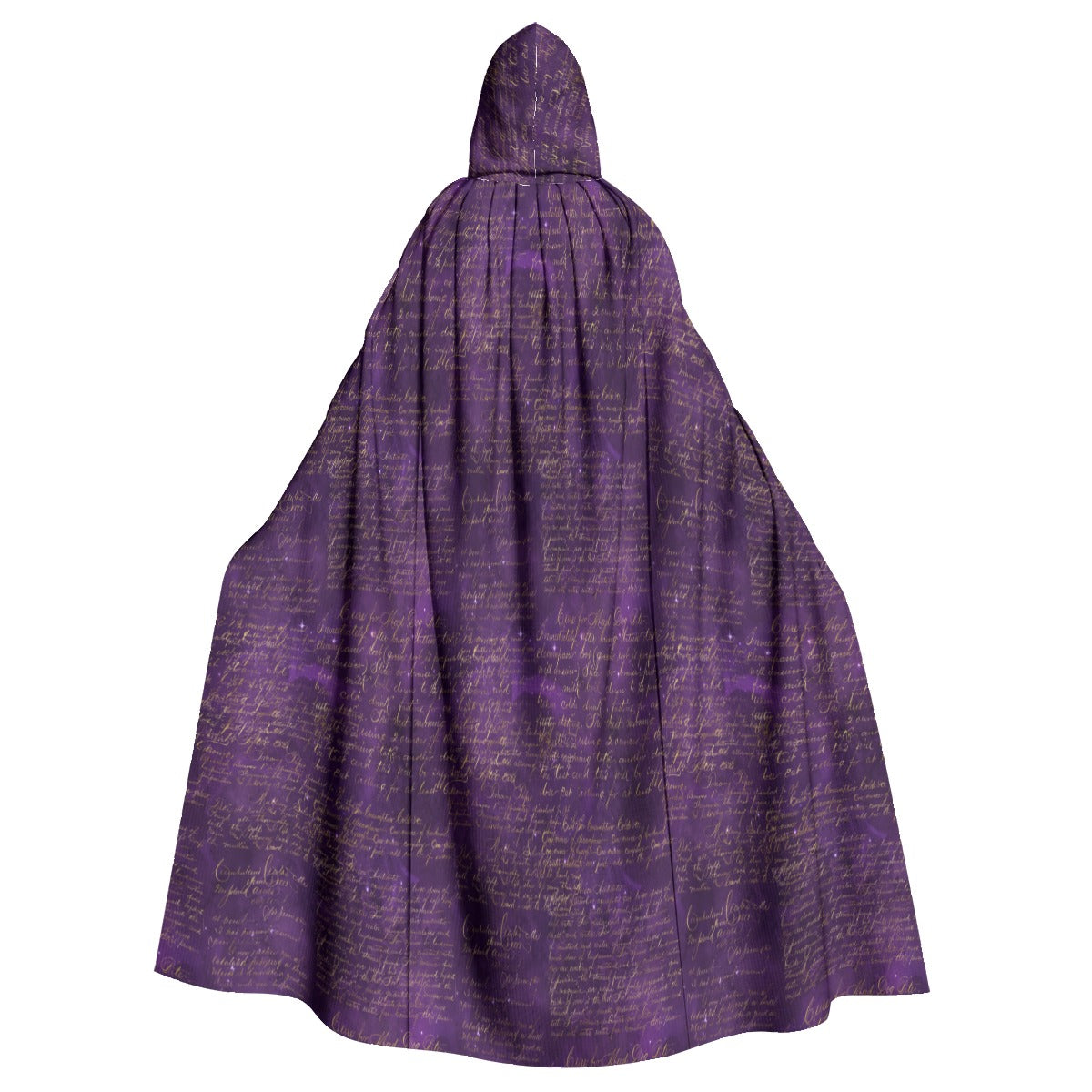 Gothic Purple Text Microfiber Hooded Cloak