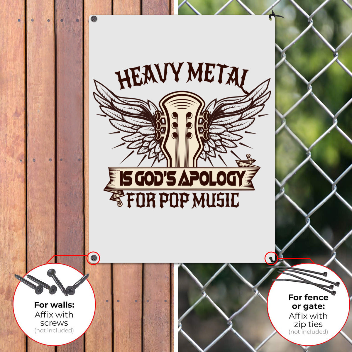 Heavy Metal Is God's Apology For Pop Music Aluminum Sign