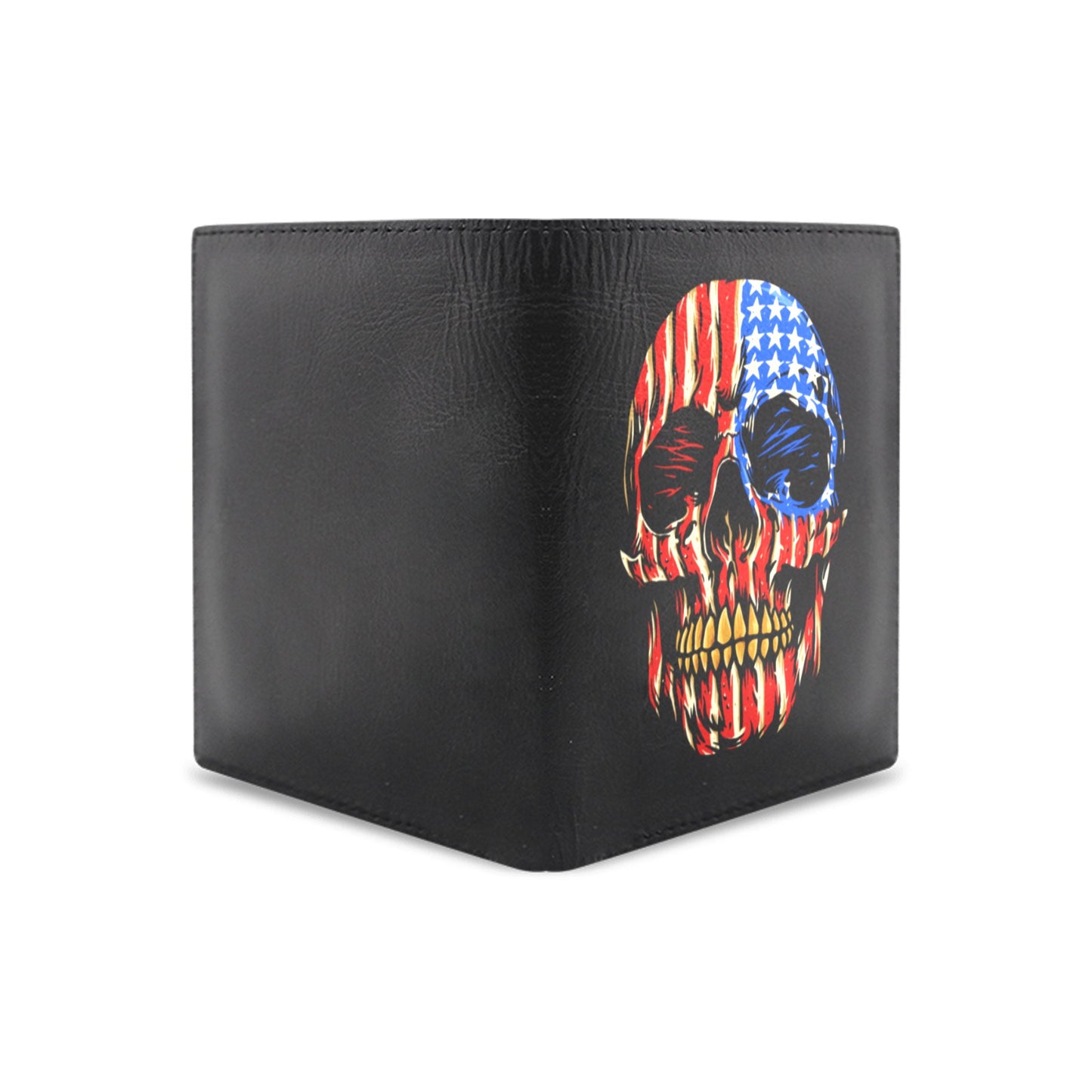American Flag Skull Leather Wallet